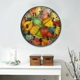 thumbnail image 2 of Yayeee Wall Clock Battery Operated 9.5" Silent Non-Ticking for Living Room, Retro Autumn Leaves, 2 of 8