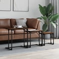 thumbnail image 1 of vidaXL Nesting Coffee Tables 3 pcs Brown Oak Engineered Wood, 1 of 5