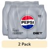 (2 pack) Diet Pepsi Soda, 16.9 oz Bottles, 12 Count
