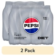 (2 pack) Diet Pepsi Soda, 16.9 oz Bottles, 12 Count