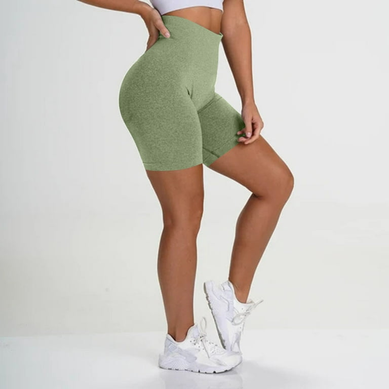 YYDGH Scrunch Butt Lifting Workout Shorts for Women High Waisted Butt Lift  Yoga Gym Seamless Booty Shorts Green L
