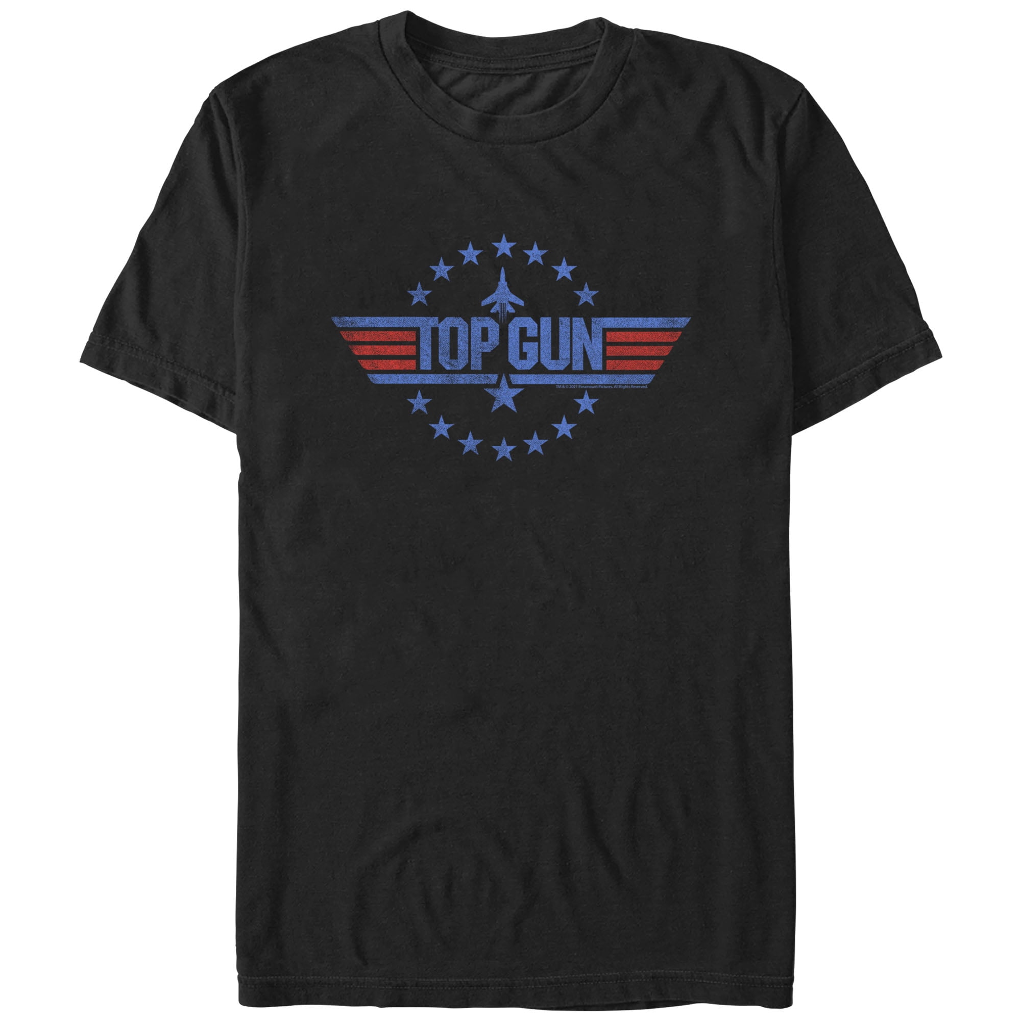 Men's Top Gun Circle of Stars Logo  Graphic Tee Black 2X Large