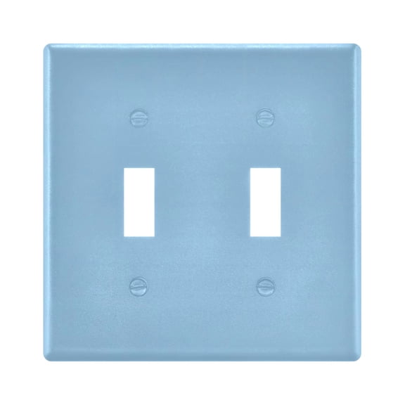 2 Gang Light Switch Cover Plate Light Sky Blue Wall Plate Decorate Electrical Outlet Cover Plates 4.56”x4.48”