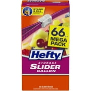 Hefty Slider Food Storage Bags, Gallon Size, 66 Count