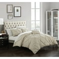 thumbnail image 1 of Chic Home Daya 4 Piece Duvet Cover Set Ruffled Pinch Pleat Design Embellished Zipper Closure Bedding, King, Turquoise, 1 of 5