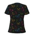 thumbnail image 3 of Uemuo Butterfly Drawing Women's Deep V-Neck Low Cut Tops - Casual Loose Fit with Stainless Steel Loop, Soft, Breathable, Perfect for Office, Travel, and Daily Wear-X-Large, 3 of 5