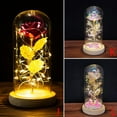 thumbnail image 4 of FNNMNNR Artificial Flower Rose Light Galaxy Rose Flower Gift for Her  Forever Rose in Glass Dome for Mother‘s Day Gifts for Valentine’s Day Christmas gift Artificial Galaxy Rose Lamp, 4 of 6
