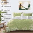 thumbnail image 5 of Spring Leaf Queen Size Comforter Set, Simple White Sage Green Plants Leaves Silhouette Bedding for All Seasons, 4 Pcs Bed Set, 1Quiltcover (90"x92") ,1Sheet(94"x116"), 2Pillowcases (30"x20"), 5 of 9