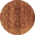thumbnail image 1 of Ahgly Company Indoor Round Oriental Brown Traditional Area Rugs, 4' Round, 1 of 4