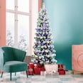 thumbnail image 4 of Patiojoy 8FT Pre-lit Snow Flocked Christmas Pine Tree, Hinged Artificial Xmas Tree W/ 350 Remote-controlled Multi-Color LED Lights, 4 of 10