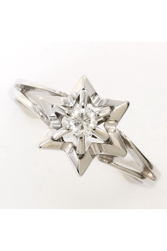 Pre-Owned Pm900 Platinum Ring with 0.10ct Diamond, Total Weight 4.2g Condition.