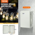 thumbnail image 2 of VEVOR Outdoor Electrical Junction Box, 16.93 x 12.99 x 7.09 in, ABS Plastic Electrical Enclosure Box with Hinged Cover Stainless Steel Latch, IP67 Dustproof Waterproof, 2 of 9
