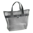 thumbnail image 2 of Yaoyar Mesh Beach Bag Portable Toiletry Bag Travel Storage Bag Swimming Bag Bathroom Handbag Size 14.17x12.2inch Maximum Load 11.02 Pounds, 2 of 6