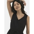 thumbnail image 3 of Time And Tru Women's & Women's Plus Double Cloth Sleeveless Midi Dress, Sizes XS-4X, 3 of 4