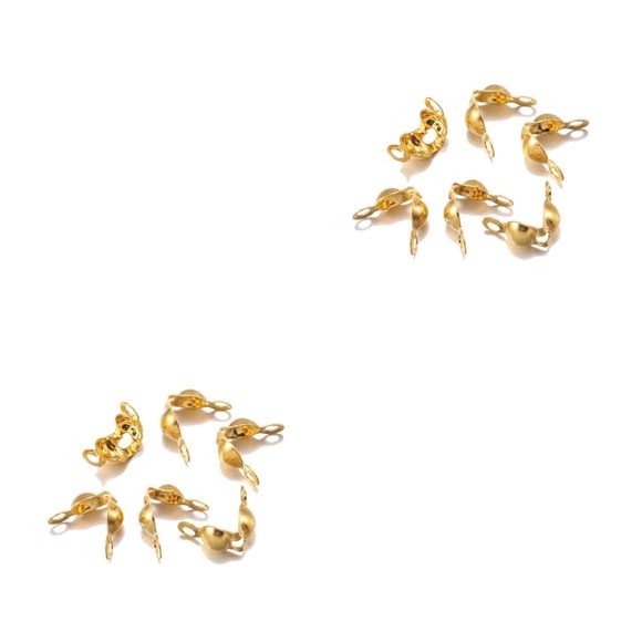 bedienty 200 Pcs Connecteurs de Bijoux Fer Résistant à l'Usure Perles Multicolores DIY Chaîne Boule Extrémité pour Fournitures de Fabrication de Bijoux Or 2Ensemble