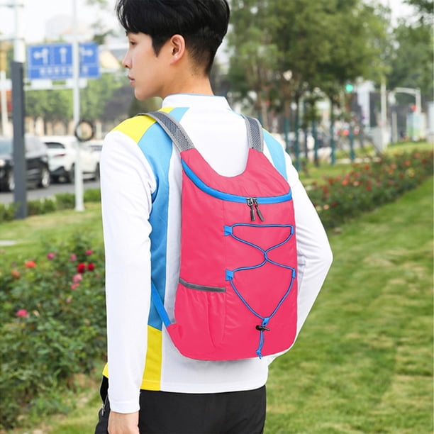 Mochila Ligera, Mochila de Día Plegable con Bolsa de Almacenamiento, Morral de Viaje con Diseño Impermeable, 39 x 27 x 14 cm, Poliéster para Montañismo, Senderismo, Ciclismo