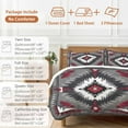 thumbnail image 6 of Red Grey White Bedding Duvet Cover Set King Size 4 Pieces Vintage Bohemian Ethnic Texture Bedding Set with Zipper Closure, 1 Comforter Cover 92x106 Inches 1 Flat Sheet & 2 Pillow Cases, 6 of 7