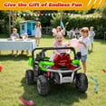 thumbnail image 4 of Joyracer 4WD 24 Volts Ride on Toys with Remote Control, 4X200W Power Car Wheels UTV, 2 Seater Powered Ride on Dump Truck, Electric Car for Kids, Bluetooth/Music/Spring Suspension, Green, 4 of 12