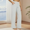 thumbnail image 2 of Yoga Pants Women, Comdrip Women's Yoga Trousers Wide Leg Trousers Sports Trousers Work Casual Trousers with Pockets Loose Pants for Women Light Ashy S, 2 of 5