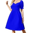 thumbnail image 2 of AZUL SÓLIDO LISO -100 TONOS DE AZUL EN OZCUSHIONS EN TODOS LOS PRODUCTOS Vestido de manga corta vestidos para eventos especiales Vestido, 2 of 7