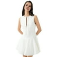 thumbnail image 2 of Robe Courte Trapèze Sans Manches pour Femmes Été à Nouer devant Boîte de Nuit Fête Nœud - Robes Courtes à Fermeture Éclair Blanc TP, 2 of 8