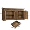 thumbnail image 5 of 63" Large Buffet Cabinet with 4 Doors and 3 Drawers, Farmhouse Buffet Sideboard Cabinet with Storage, Coffee Bar Wine Bar for Dining Room, Living Room, Honey Brown, 5 of 7