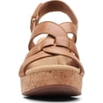 thumbnail image 2 of Sandalia Clarks Giselle Beach Cuña de Cuero Marrón Talla 11 Ancha, 2 of 7