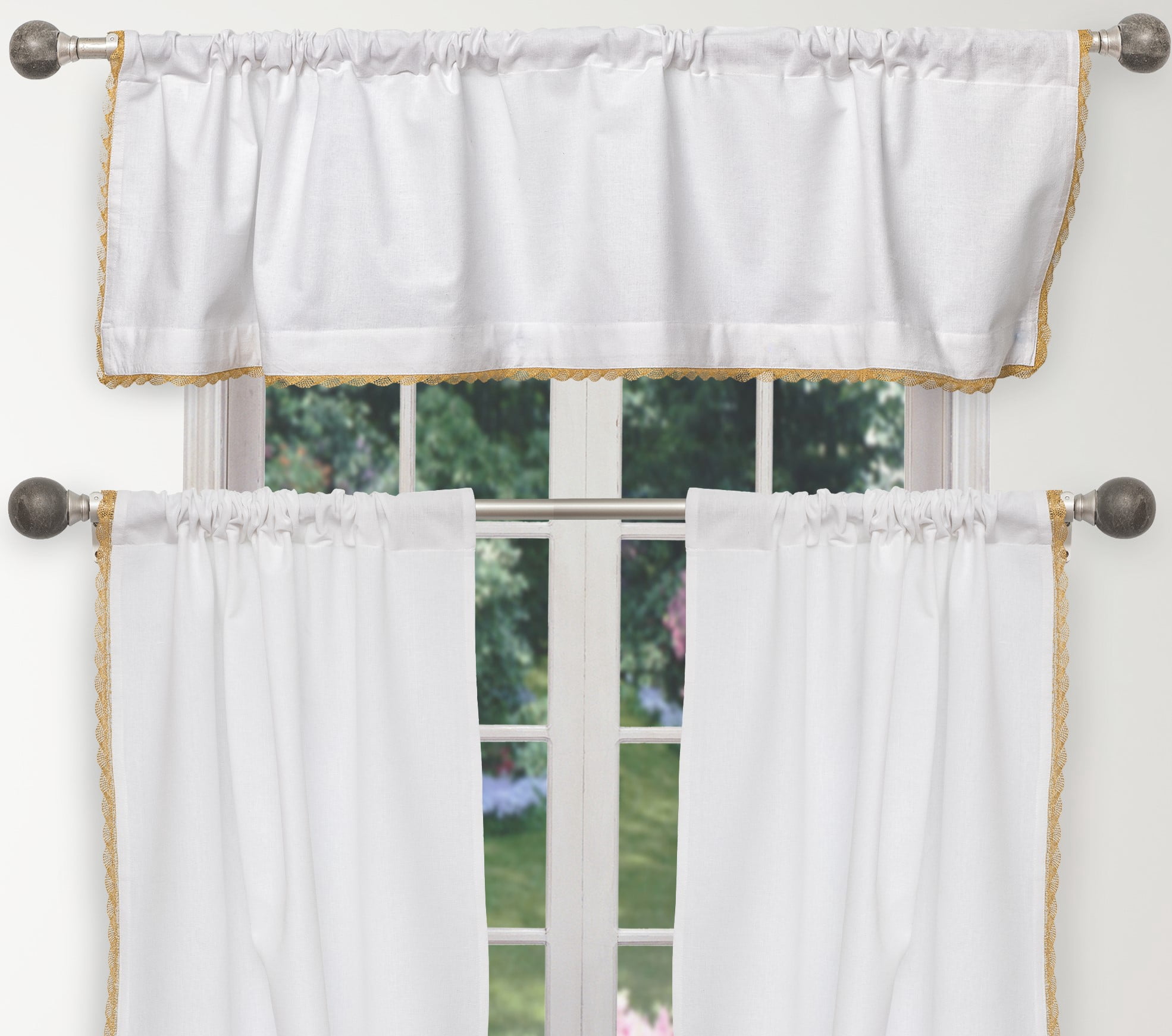 Miriam Solid Kitchen Curtain & Tier Set