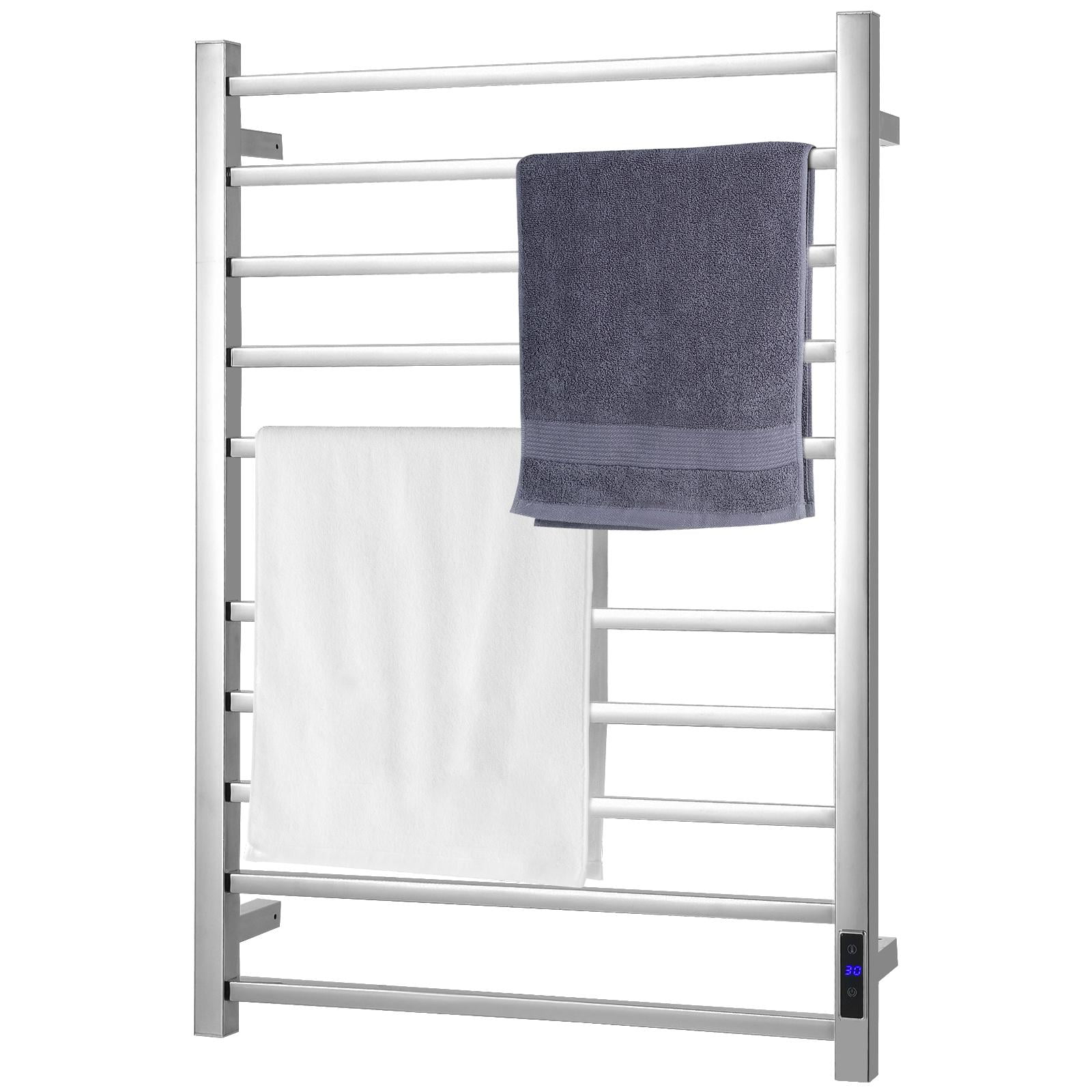 Giantex 10-Bar Towel Warmer, Wall Mounted Electric Heated Towel Drying Rack  w/1-8H Timer, Control Panel u0026 LED Display - Walmart.com