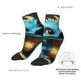 thumbnail image 4 of Goofa Adorable Blue Baby Dragon Pattern Non Slip Socks with Grips for Elderly, Crew Socks Yoga Hospital Socks Cushioned Sole Gripper Socks for Men Women, 4 of 5