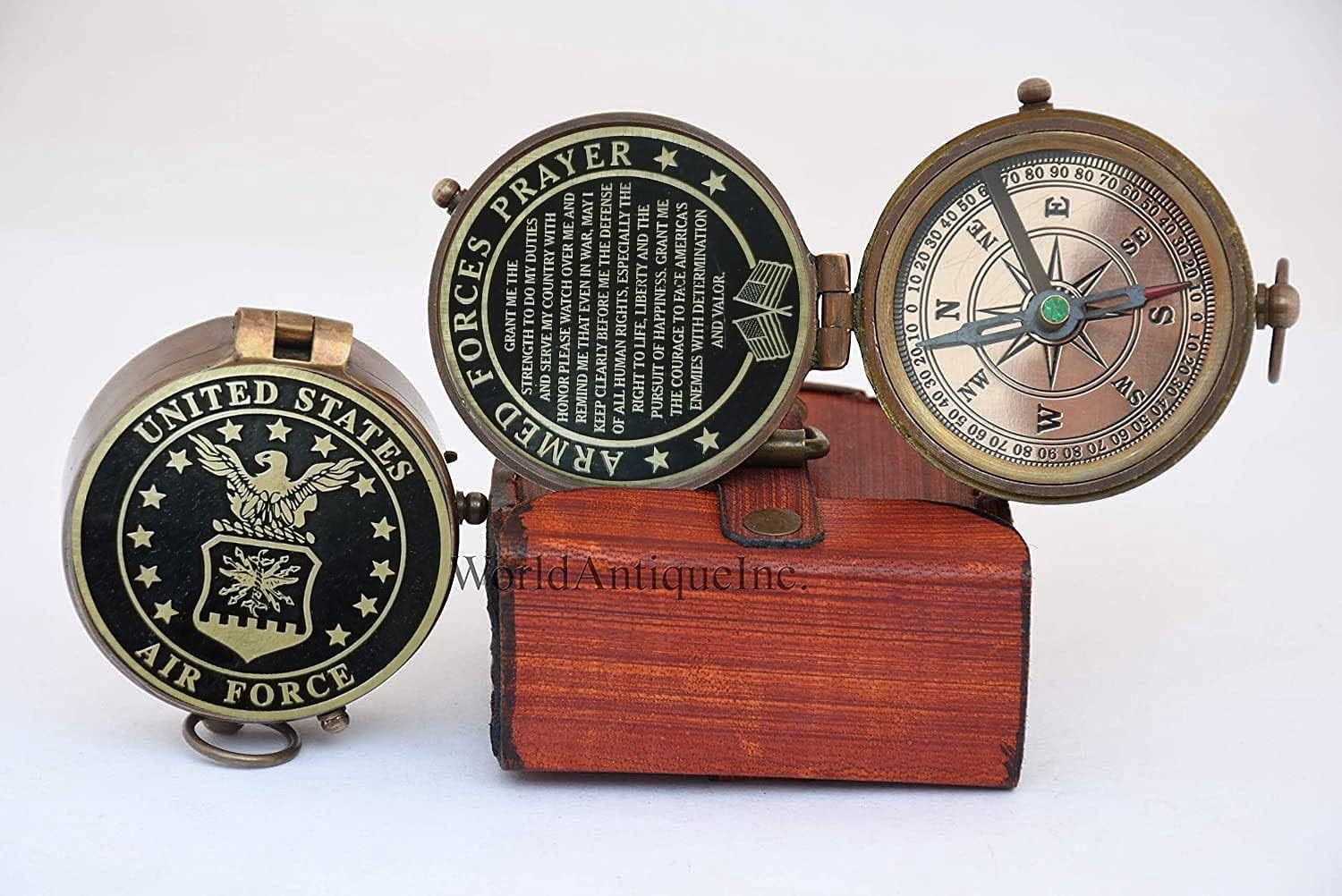 WOANIN Compass Gift for U.S Air Force, Engraved Navy Compass, Navy Gift, Navy Brass Compass, Retirement Gift, Personalized Compass, Antique Compass
