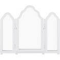 thumbnail image 3 of Southern Enterprises Archlyn Trifold Scalloped Vanity Mirror in White, 3 of 13