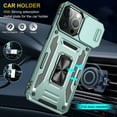 thumbnail image 5 of Allytechgroup Magnetic for iPhone 16 Pro Case with 1x Screen Protector, Rotatable Kickstand Support Car Mount Slide Camera Cover Protective Phone Case for Women Men, Darkgreen, 5 of 7
