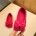 thumbnail image 6 of Uttoasfay Toddler Shoes Children Kid Baby Girls Solid Shoes Bowknot Student Single Soft Dance Princess Shoes Hot Pink 4.5-5Years, 6 of 9