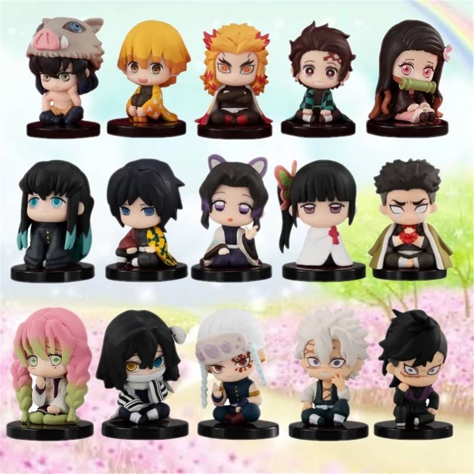 Anime Demon Slayer Action Figures Onigiri Kamado Nezuko Kamado Tanjirou  Agatsuma Zenitsu Anime Peripheral Small Ornaments