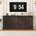 thumbnail image 3 of Winkalon 70'' Large Sideboard Buffet Cabinet, Farmhouse Kitchen Storage Cabinet with 4 Doors, Wood Coffee Bar Cabinet for Living Room, Dark Brown, 3 of 9