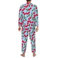 thumbnail image 5 of Bingfone Men'S Pajama Set 2 Piece Loungewear Pjs, Long Sleeve With Pajama Pants-Cherry, 5 of 9