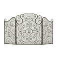 thumbnail image 6 of DecMode Black Traditional Metal 3 Panel Foldable Fireplace Screen with Mesh Netting and Scroll Pattens, 52"W x 35"H, 6 of 12