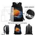 thumbnail image 4 of Jeiento Basketball Boys Backpack and Lunch Box Set Primary School Bag with Lunch Bag Pencil Case 3 IN 1 Set Preschool Students Bookbag Schoolbag for Kids Girls, 4 of 7