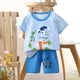 thumbnail image 2 of Uniforme escolar Honeeladyy para niños, camisetas casuales de manga corta con cuello redondo y pantalones cortos estampados, conjuntos para ocasiones especiales (azul claro, 2-3 meses), 2 of 3