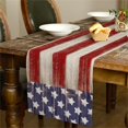 thumbnail image 6 of WMGHA American Flag Table Runner, Patriotic Stars and Stripes Pattern Table Runner for 4th of July, Memorial Day,National Holidays,for Home,Party,Kitchen,Mantel,Dining Decorations(3 Sizes), 6 of 8
