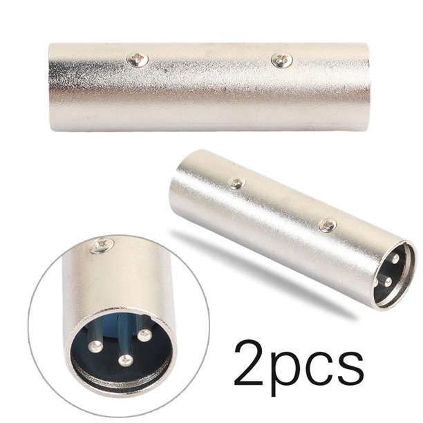 2 uds 3 pines XLR macho a XLR macho alimentación de micrófono para conector de enchufe adaptador