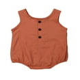 thumbnail image 3 of Summer Newborn Baby Girl Boy Clothes Cotton&linen Romper Bodysuit Outfits Set, 3 of 5