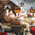 thumbnail image 4 of 6 Pcs Halloween Cake Toppers Decorations, Witch Bat Castle 3D Black Tree Spider Pumpkin Skull Head Eyeballs Skeleton Hands Tombstone for Party(A), 4 of 6