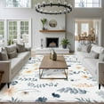 thumbnail image 3 of Rectangle Area Rugs 5 x 8 Ft, Blue Yellow Spring Floral Non-Slip Residential Carpet, Watercolor Botanical Flowers Indoor Crawling Mats Runner Rugs for Living Room/Dining Room/Bedroom, 3 of 8