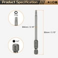 thumbnail image 2 of Uxcell T15 Torx Head Screwdriver Bit 1/4" Hex Shank 3.15" (80mm) Long Magnetic No Hole Tip 6 Point Star Screw Driver, 2 of 7