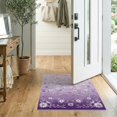 thumbnail image 2 of ODIKA 2'x3' Washable Doormat Purple Pink Gradient Ombre Pastel Scatter Vine Furry Quilted for Entryway, Kitchen, Laundry Room, Non-Slip, Low Pile, 2 of 7