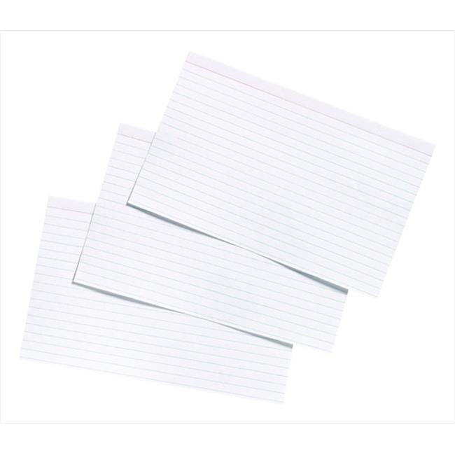 Heavyweight 80lb Cover Stock Ruled White Index Cards 100 Cards Per Pack 