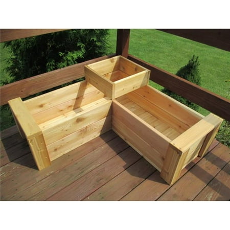 Smart Carts L-ShapedDeck42 Infinite Raised Bed L-Shaped Cedar Elevated Planter