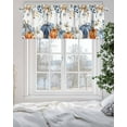 thumbnail image 5 of Floral Fall Thanksgiving Kitchen Valances for Windows Orange Blue Boho Pumpkin Valance Curtains&nbsp; for Kitchen /Living Room/Bedroom/ Bathroom Decor, 42"x12 " ,Rod Pocket 1 Panel, White, 5 of 7